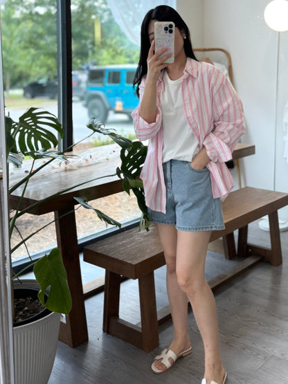 Color Stripe Shirt - AdoreMeU