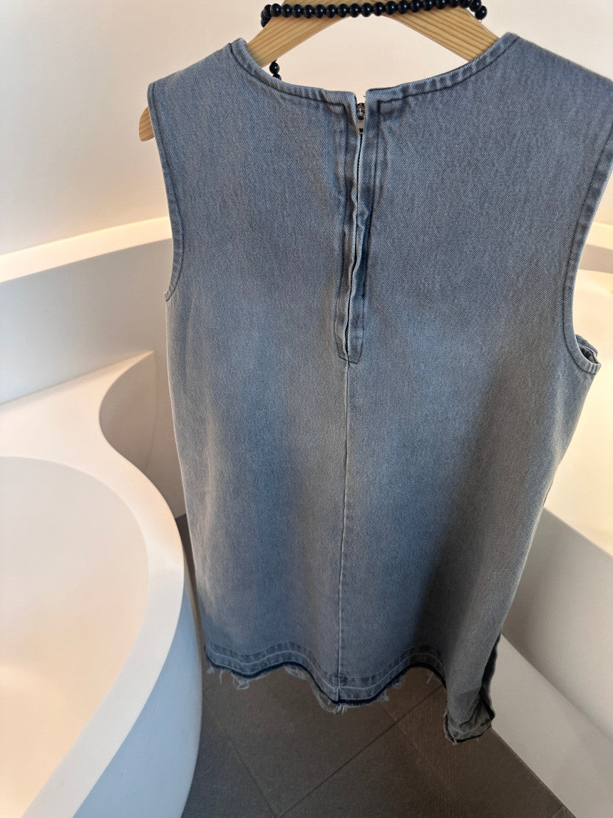 * Button Denim Dress