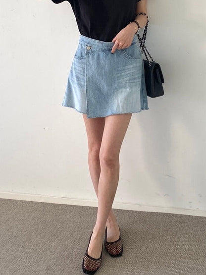 Denim Wrap Skirt
