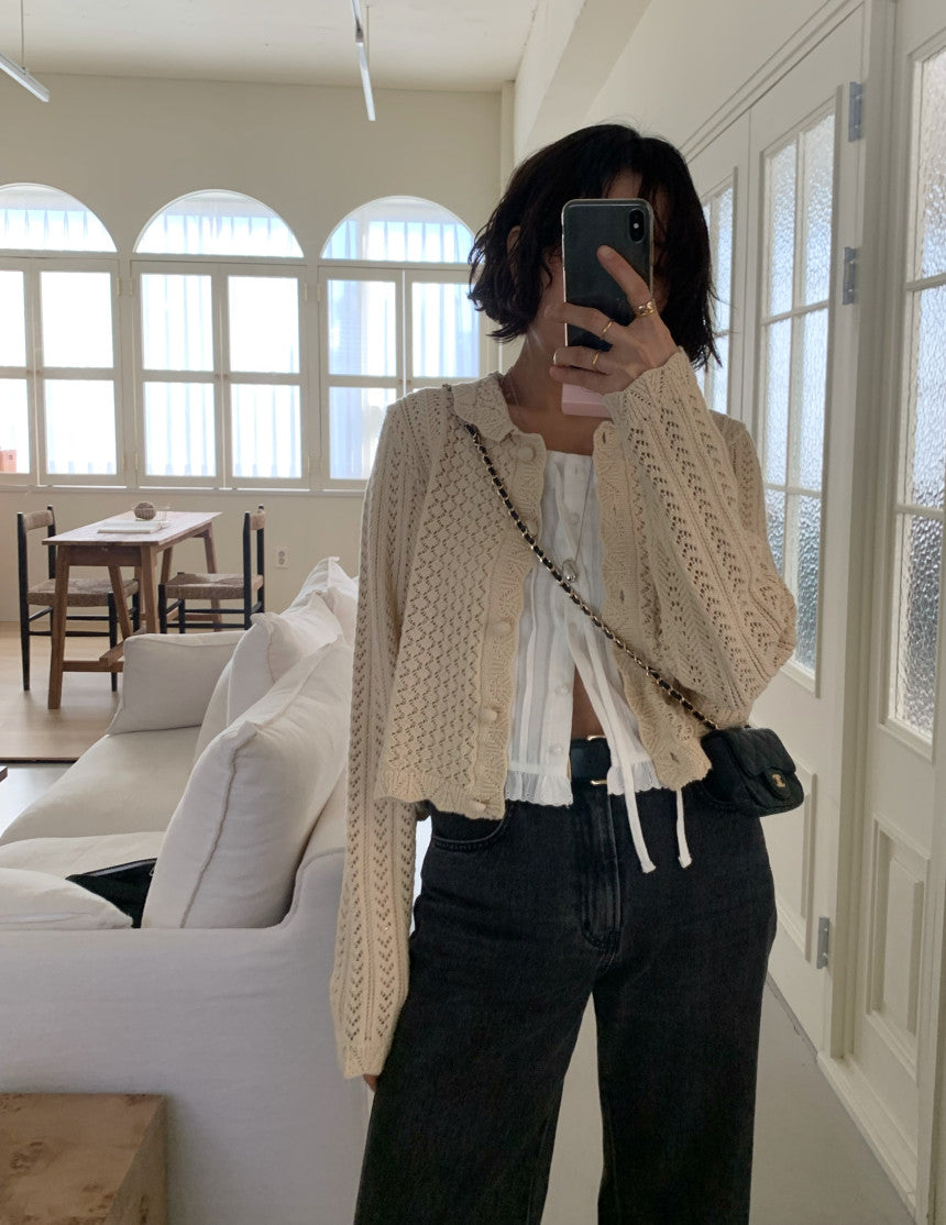 *크로셰 칼라 가디건