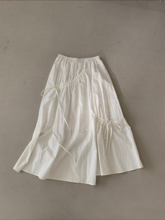 * Shirring Detail Flare Skirt