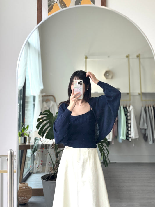 Cardigan and Tank Top Knit Set