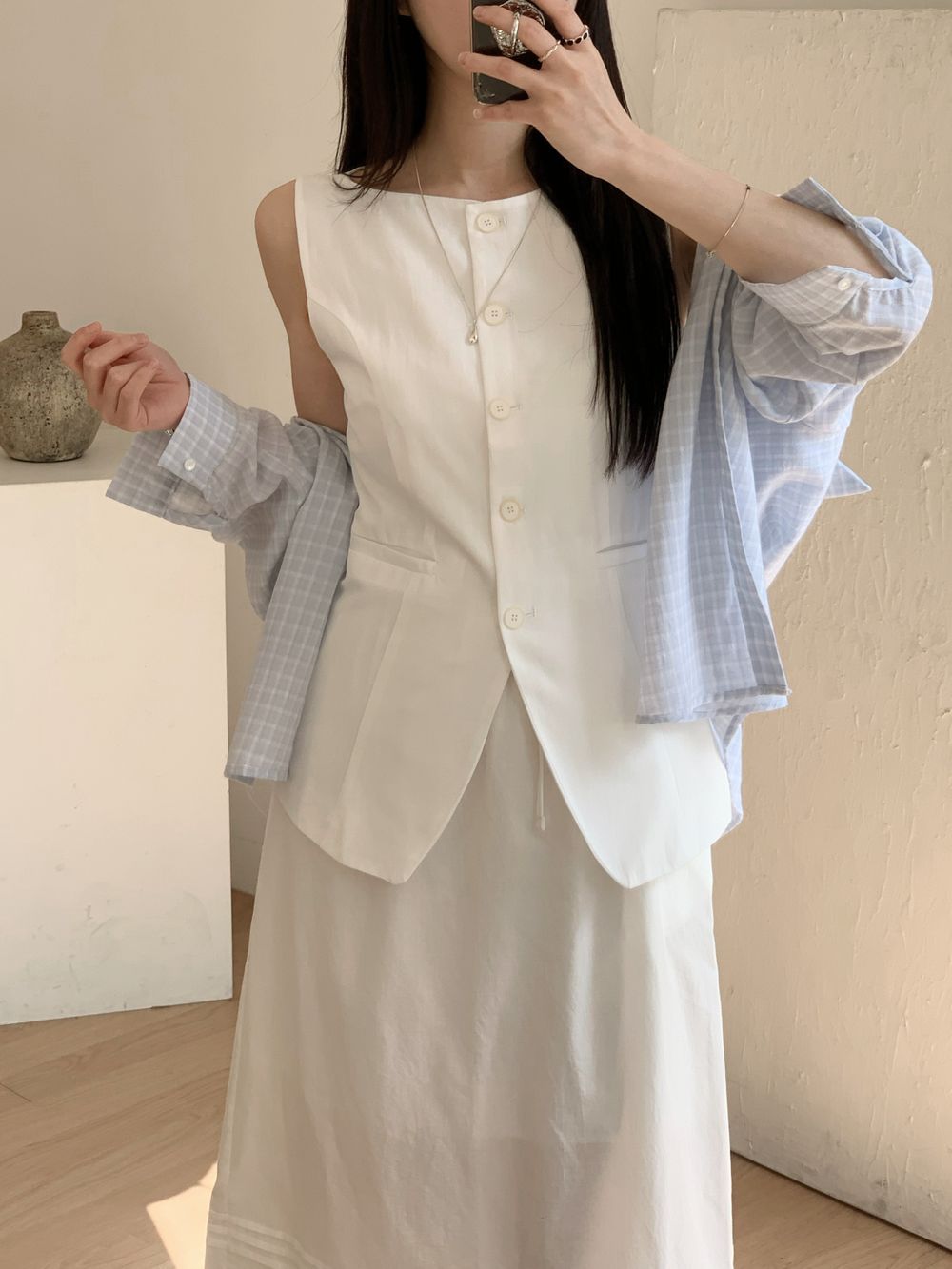 * Linen Blend Summer Vest