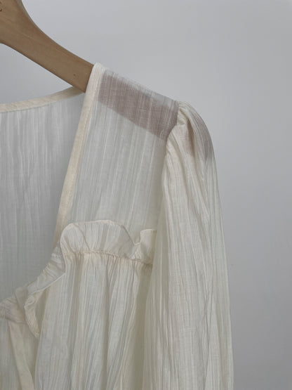 * Frill Cardigan Blouse