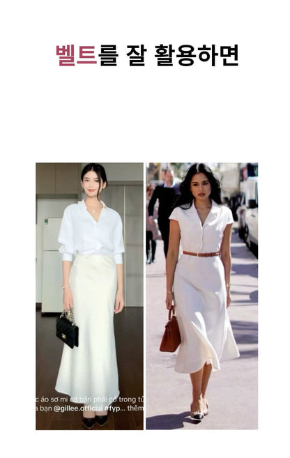 Cowhide Silver Nohole Belt