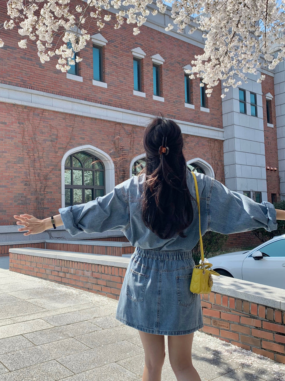 *Denim Shirt Dress & Wrap Skirt Set