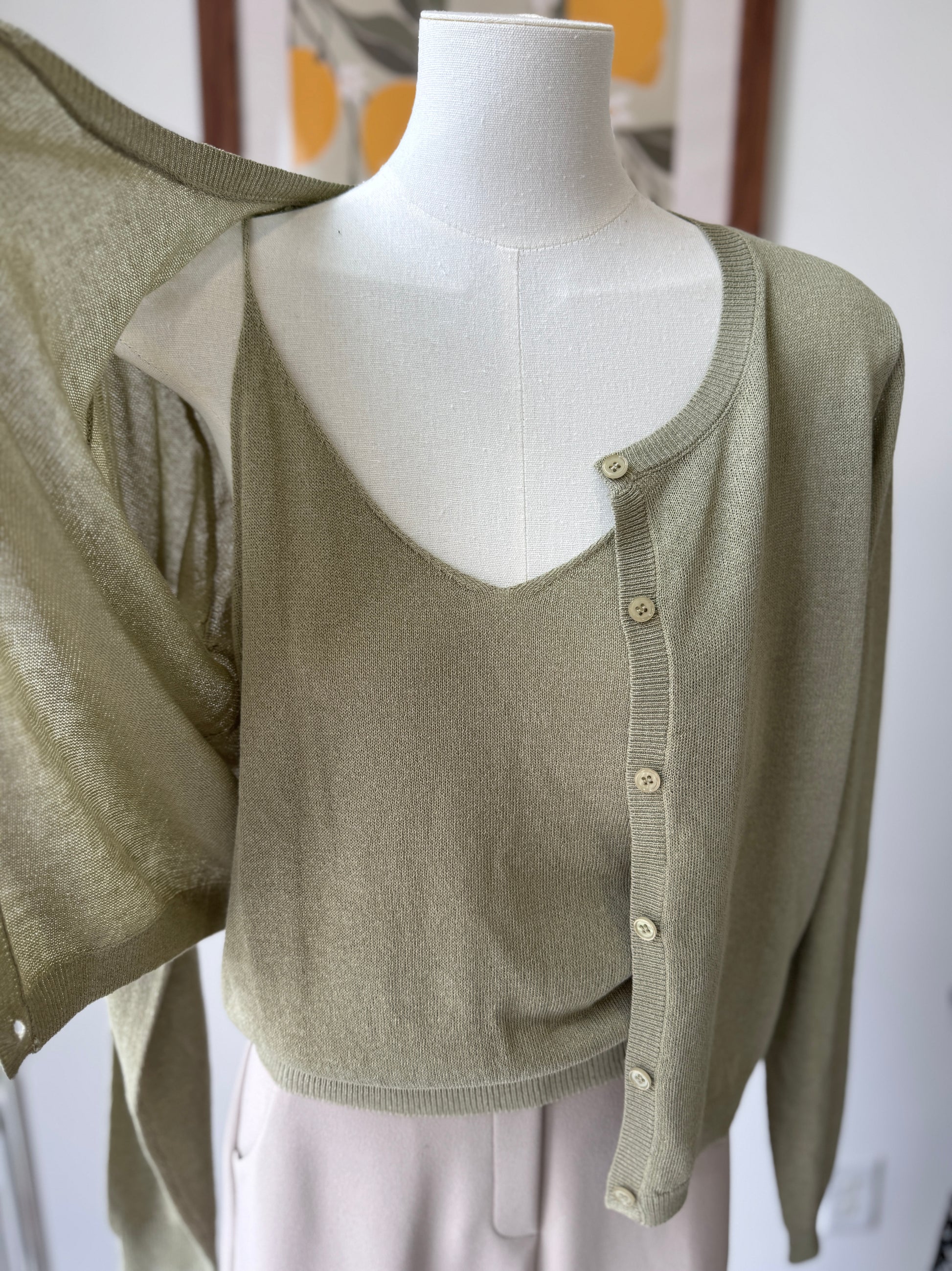 [SPECIAL PRICE] Mute Linen Cardigan Set - AdoreMeU