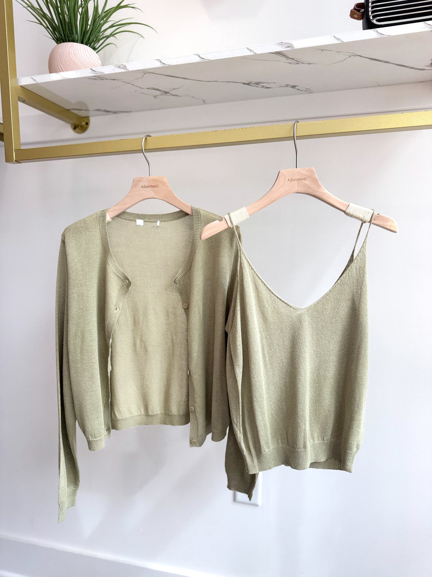 [SPECIAL PRICE] Mute Linen Cardigan Set - AdoreMeU