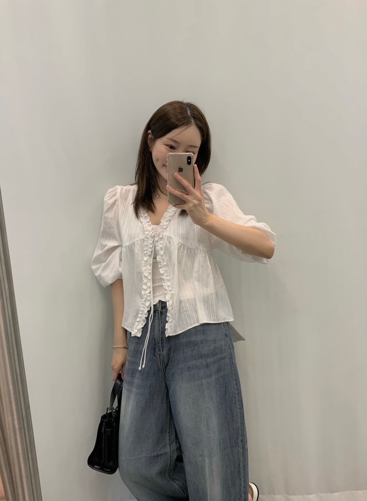 *Lovely Ruffle Cardigan Blouse
