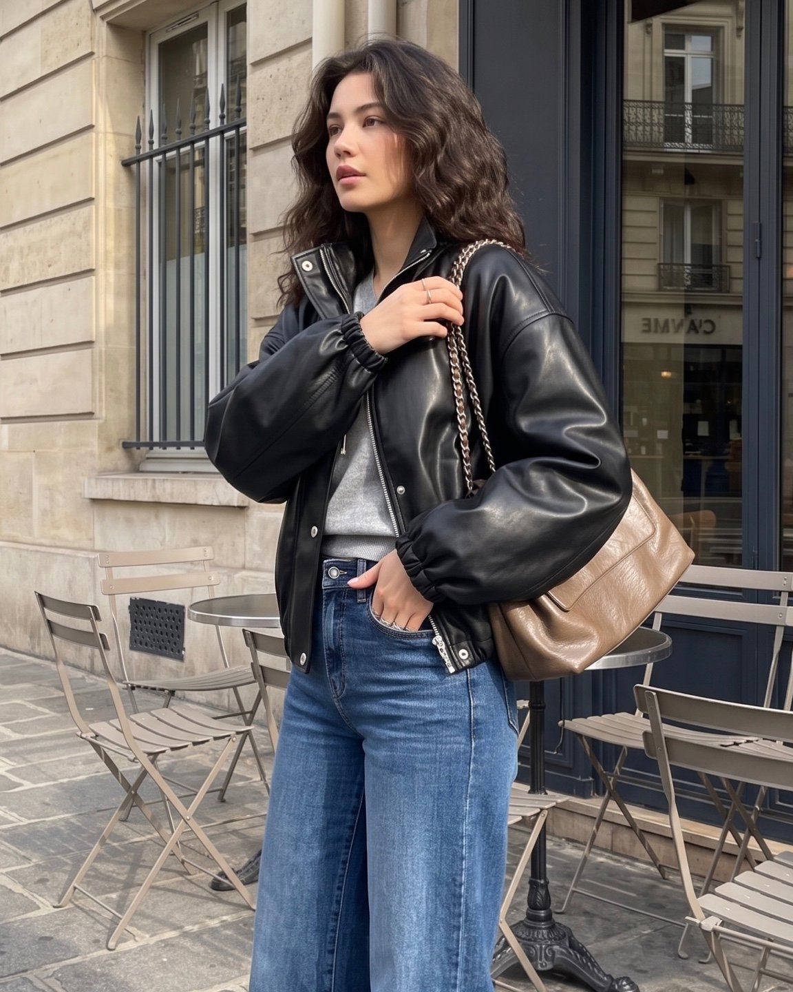 Banding Wide Flare Jeans (~9/5)