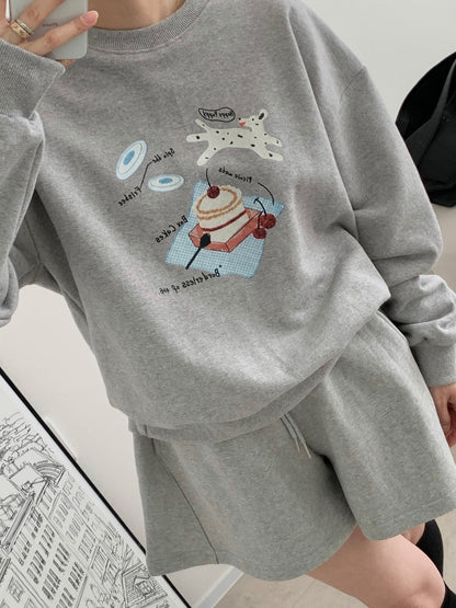 *Picnic Print Sweatshirt