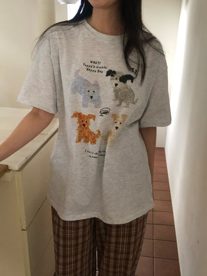 * Dog Graphic Oversized T-Shirt