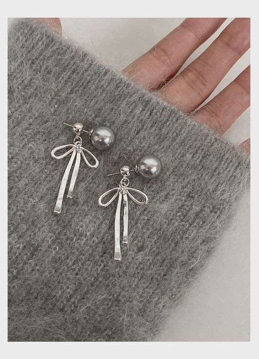 Silver Ribbon Earrings