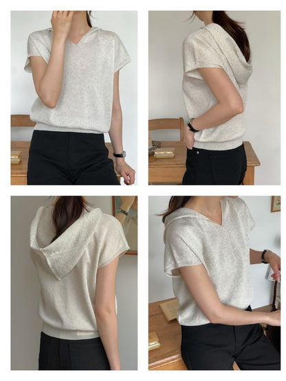 Hood Linen Knit Top (~7/31)