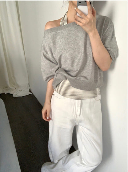 * Halter Layered Sweatshirt Set