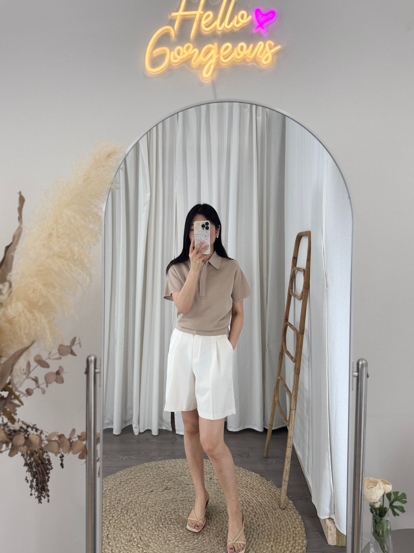 Plume Collar Knit Top (~6/4)