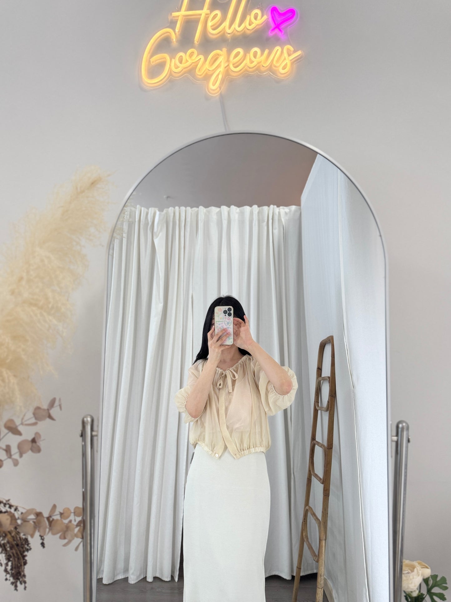 Organza Shirring Blouse
