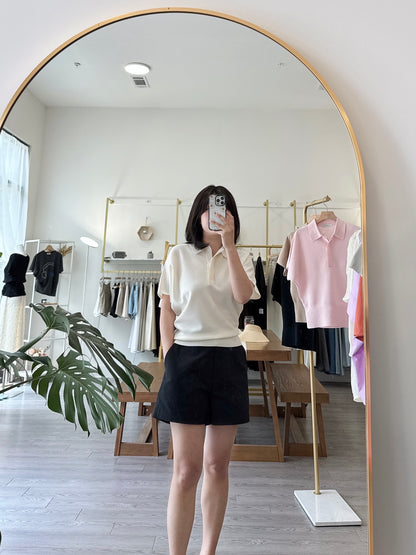 Plume Collar Knit Top (~6/4)