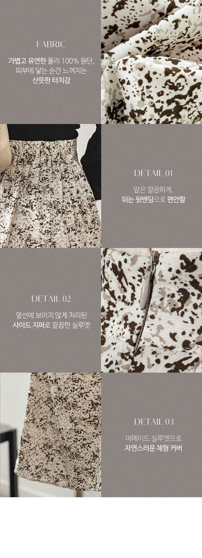 *Atreo Polka Dot Back-Banding Mermaid Skirt