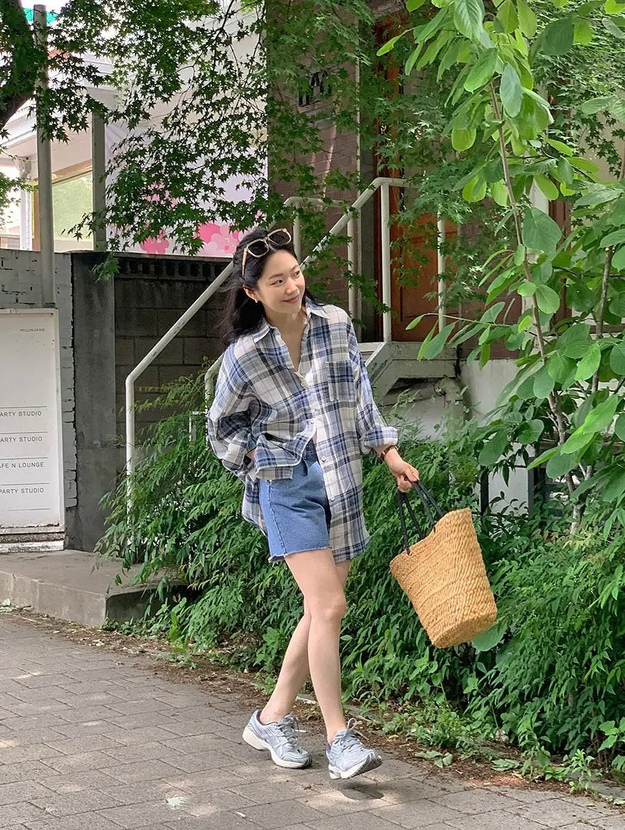 * Daily Oversized Check Shirt