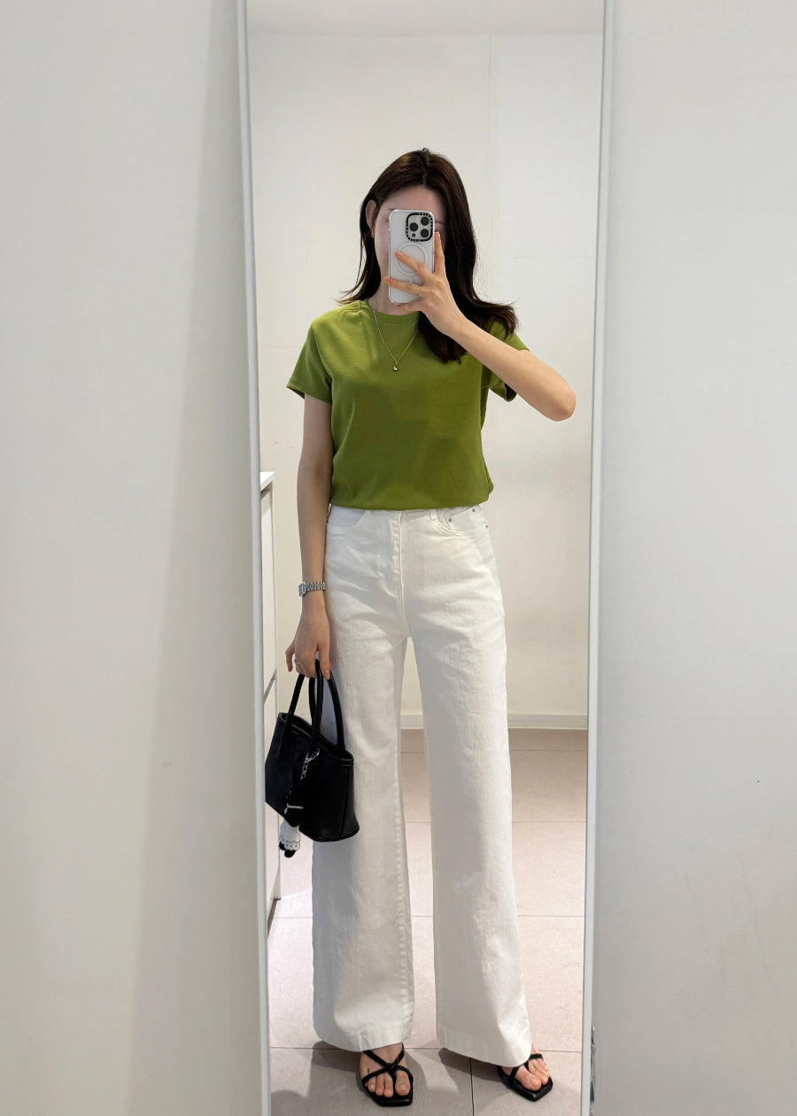 White Straight Denim