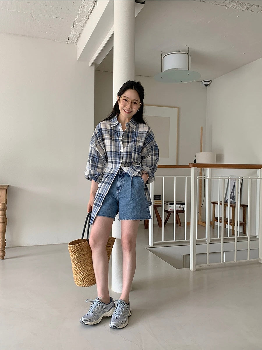* Daily Oversized Check Shirt