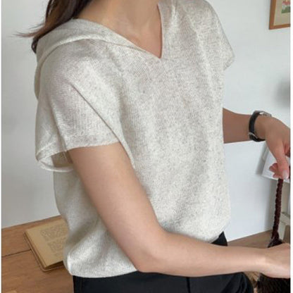 Hood Linen Knit Top (~7/31)