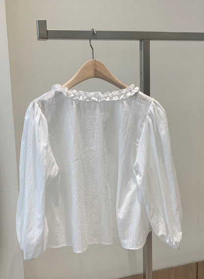 *Lovely Ruffle Cardigan Blouse