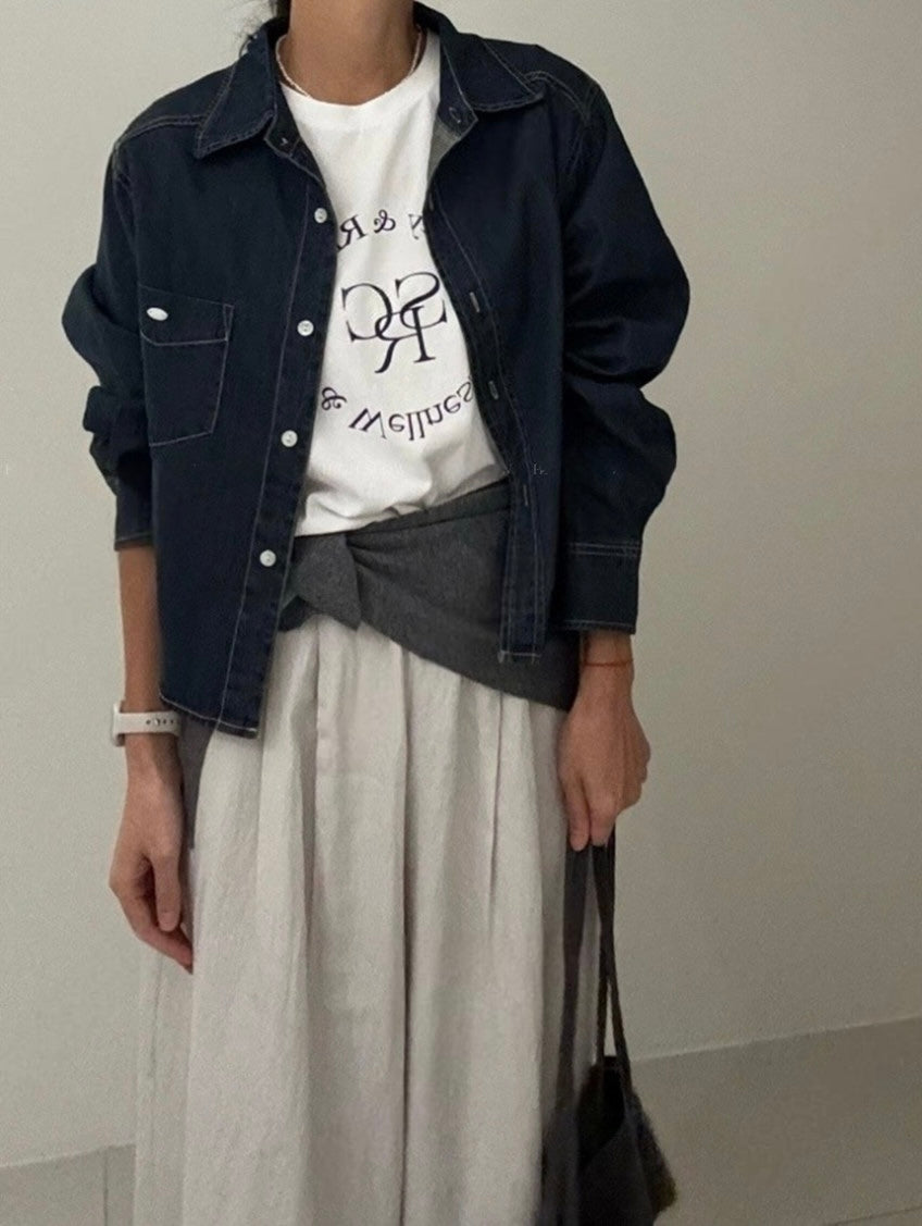 Deep Washing Crop Shirt (~9/5)