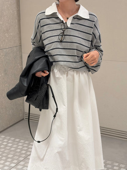 Striped Collar Sweatshirt(~10/17)