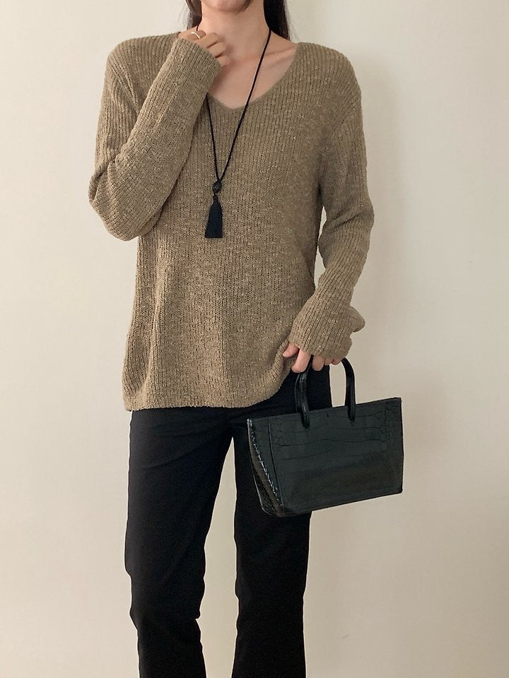 Slit Loose Knit Sweater(~10/18)