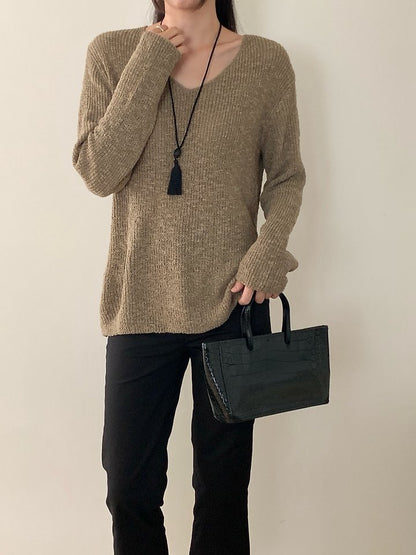 Slit Loose Knit Sweater(~10/18)