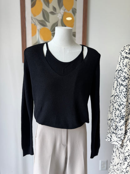 Twin Layered V neck Knit(~9/30) - AdoreMeU