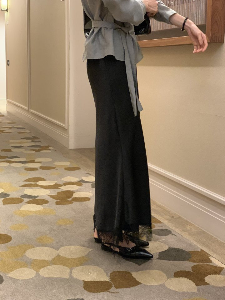 * Lace Silk Skirt