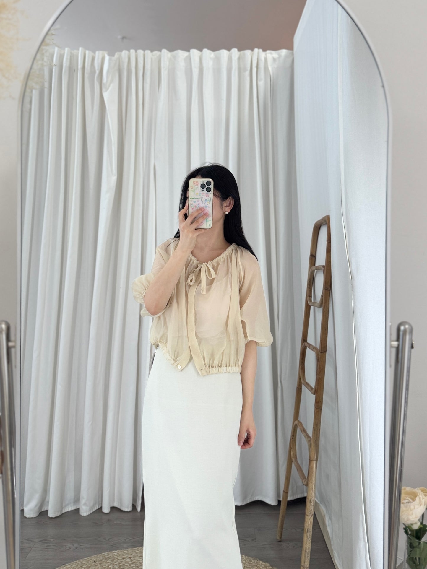 Organza Shirring Blouse