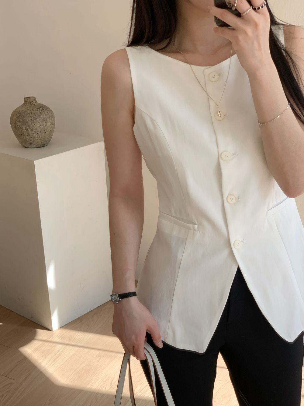 * Linen Blend Summer Vest