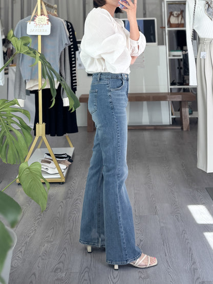 Cat Brush Boots Cut Denim - AdoreMeU