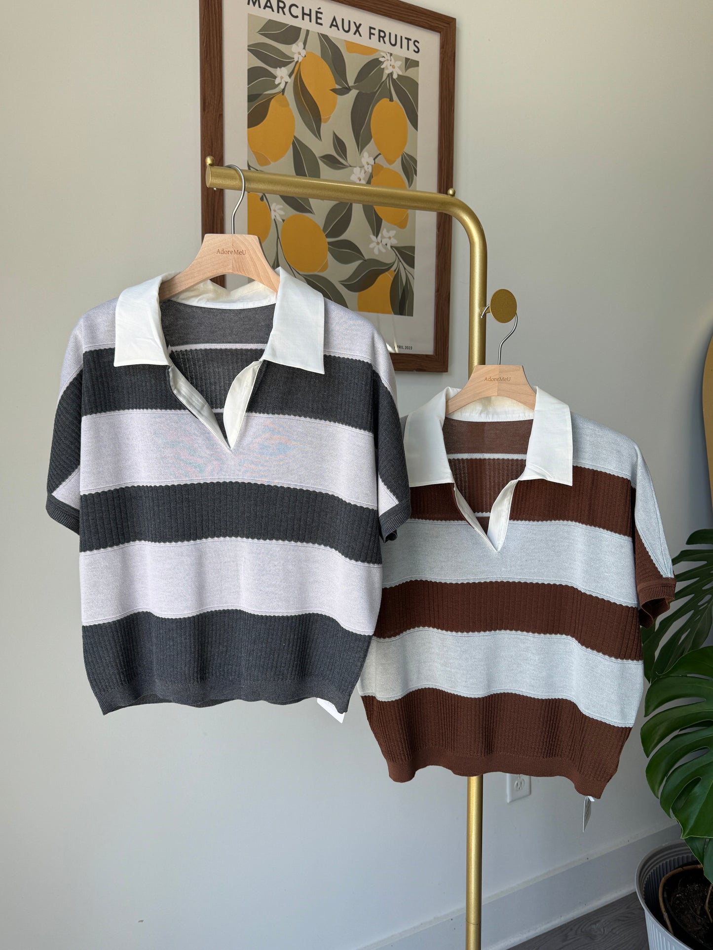 Stripe Collar Summer Knit(~7/9)