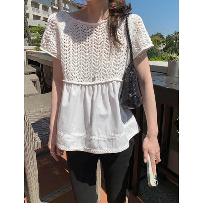 *Layered Crochet Knit Top