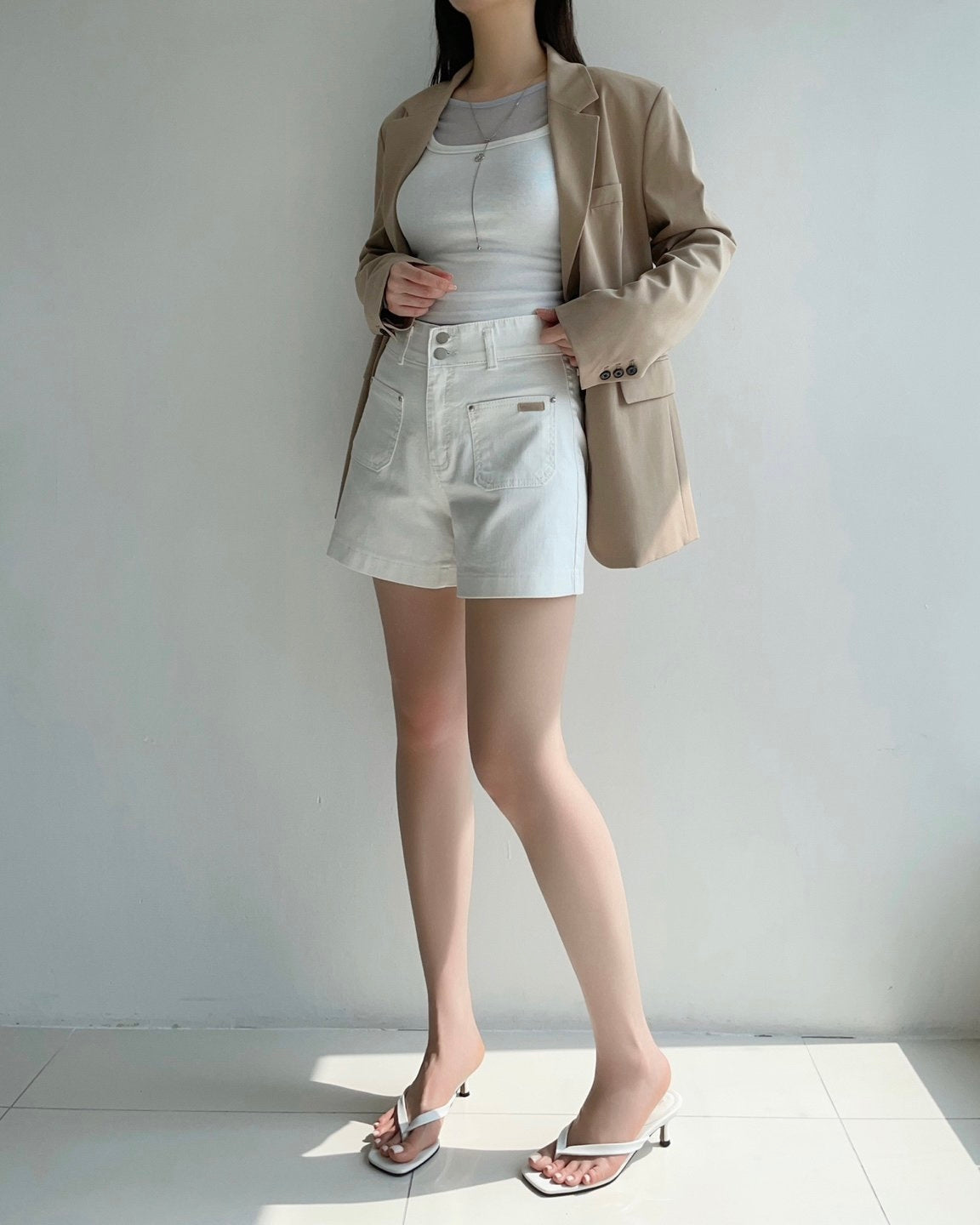 * High Band Front Pocket Shorts