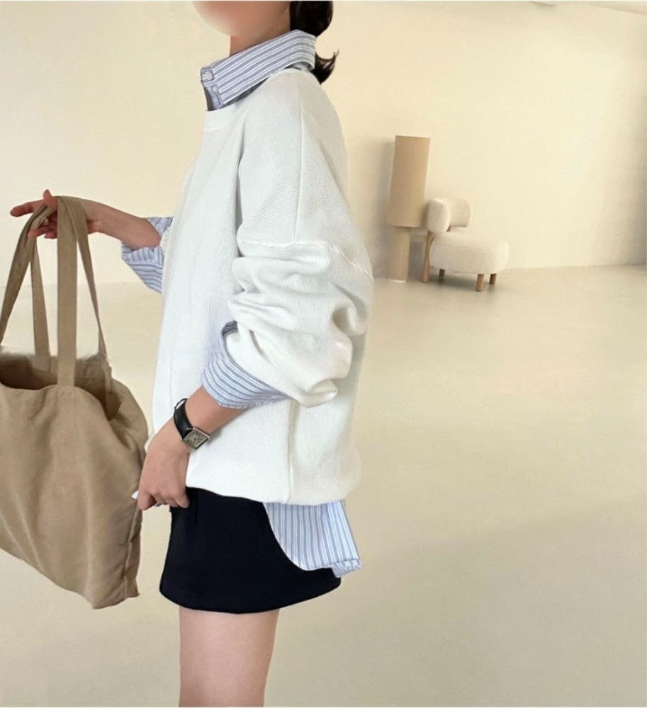 * Waffle Drawstring Sweatshirt