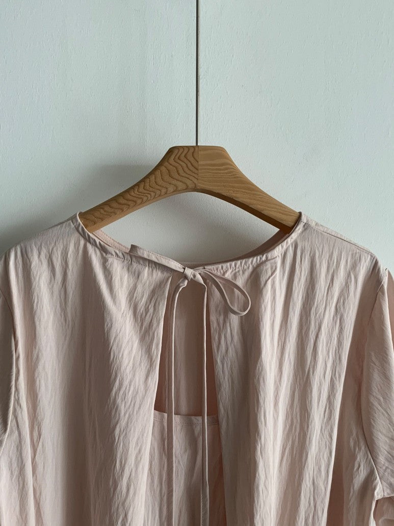 *    Back Ribbon Soft Blouse