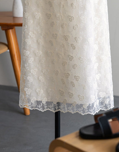 *Floral Lace Long Skirt