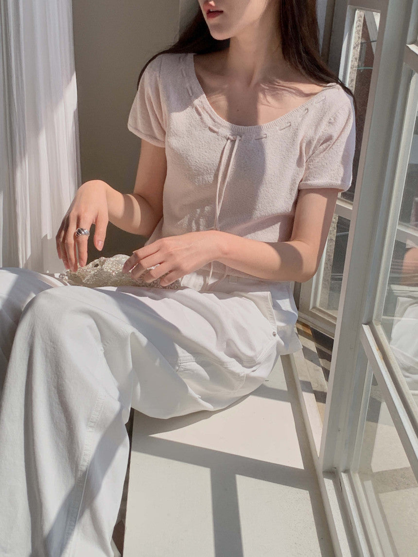 * From Ribbon Short Sleeve Knit