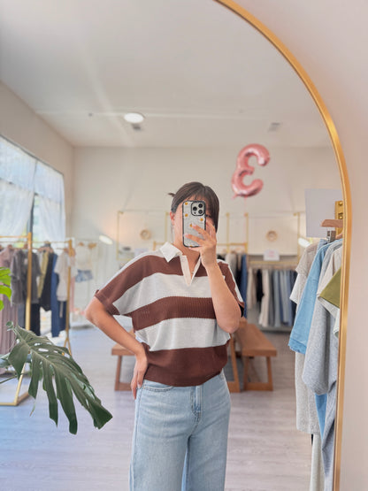 Stripe Collar Summer Knit(~7/9)
