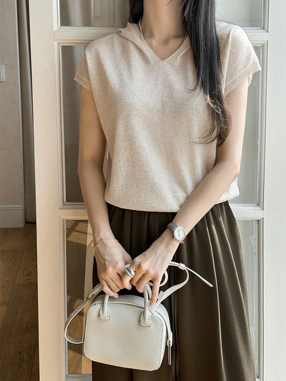 Hood Linen Knit Top (~7/31)