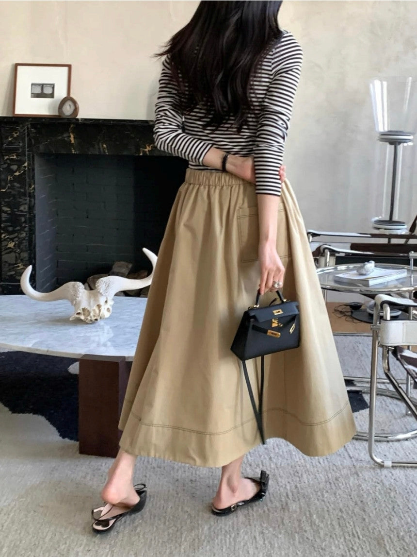 *스트라이프 브이 티셔츠