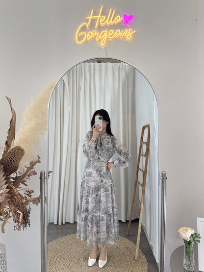 Diorr -Inspired Elegance Dress