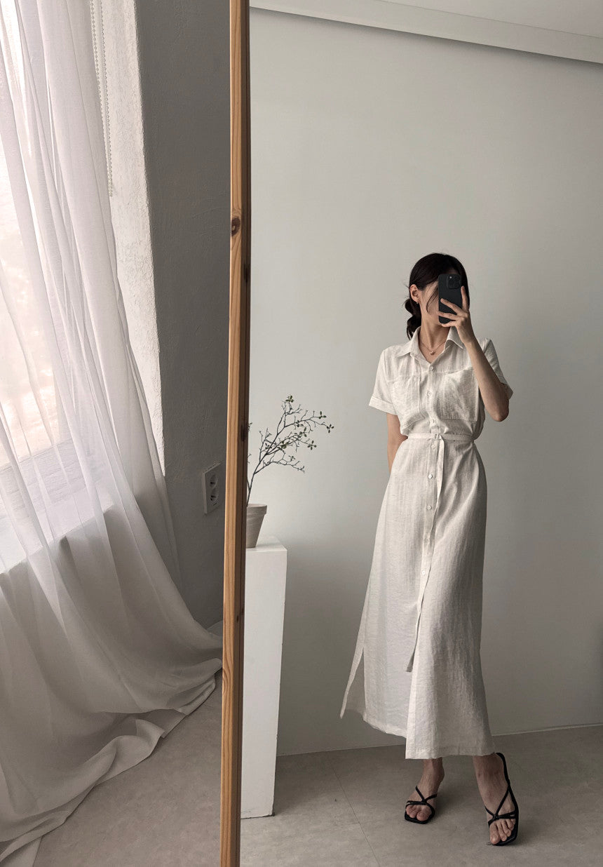 * Linen Pocket Dress