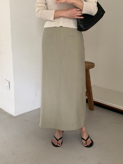 * Linen Blend Skirt